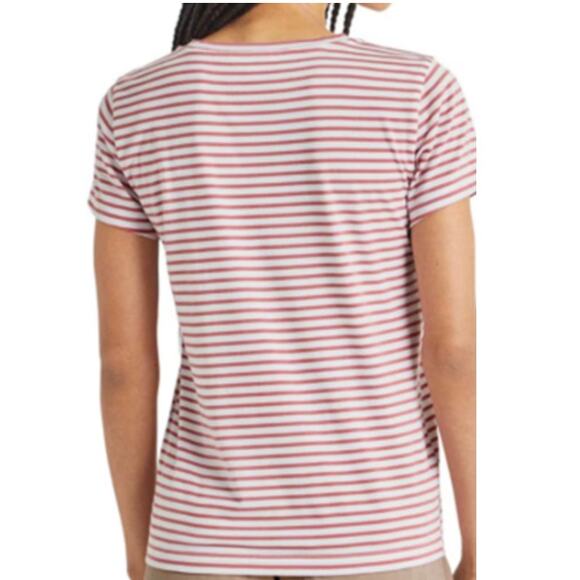 SPLENDID TOP WOMENS SIZE MEDIUM LULU CREW NECK TEE SHIRT RED WHITE STRIPES NEW - Picture 2 of 12